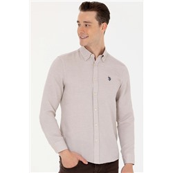 Erkek Kum Uzun Kollu Gömlek