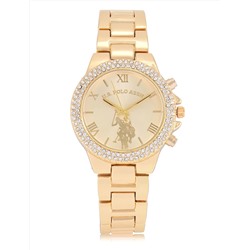 LADIES GOLD EMBELLISHED BEZEL WATCH