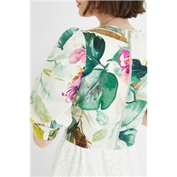 Blusa corta cremallera trasera