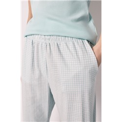 Pijama manga corta verde cuadros Vichy