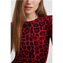 Vestido corto slim leopardo