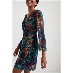 Vestido corto plisado arty