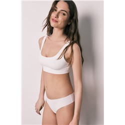 Tanga microfibra clean cut blanca
