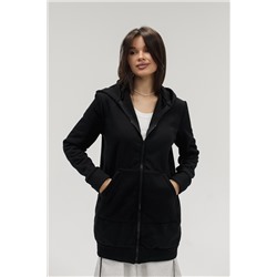 Кофта женская на молнии теплая удлиненная