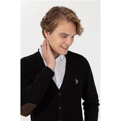 Erkek Siyah Basic Triko Hırka