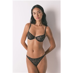 Sujetador PRETTY tul bordado aro negro