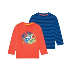 lupilu Kleinkinder Jungen Langarmshirts, 2 Stück, aus reiner Baumwolle