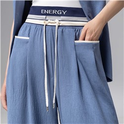 Брюки с высокой посадкой, Красота в движении (deep blue)