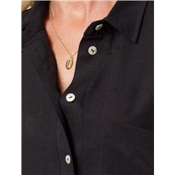 Блузка с цельнокроеным рукавом  изо льна с вискозой