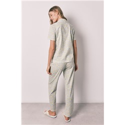 Pijama largo camisero algodón florecitas