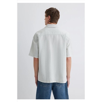Mavi Yeşil Gömlek Oversize / Geniş Kesim 0210679-70148