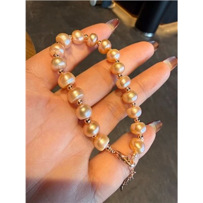 Жемчужный набор из 3-х предметов бусы+браслет+серьги