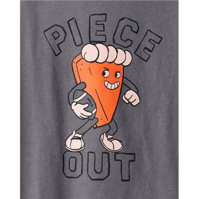 Boys Thanksgiving Pie Long-Sleeve Graphic Tee - Grey