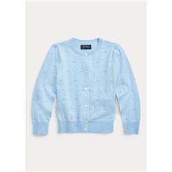 Girls 2-6x Knit-Heart Cotton Cardigan