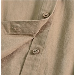 Женская удобная рубашка из стираного хлопка с отворотами
