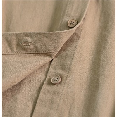 Женская удобная рубашка из стираного хлопка с отворотами