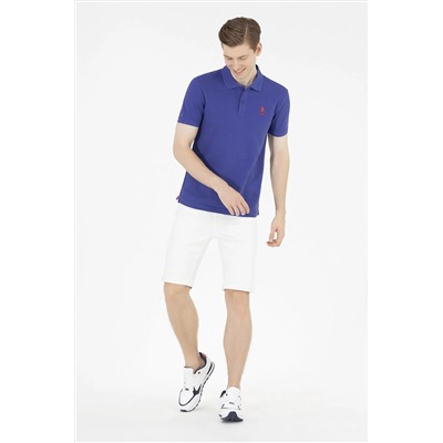 Erkek Mavi Basic Polo Yaka Tişört