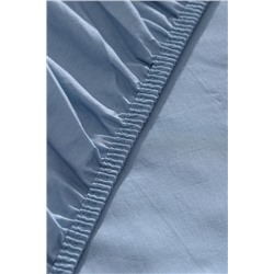 Manon King Size %100 Pamuk Ranforce Lastikli Çarşaf - Koyu Mavi