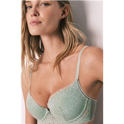 Sujetador push up encaje verde GORGEOUS
