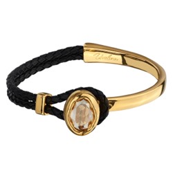 Браслет Грация (кристаллы SW 14х10 шампань; покрытие золото), Есть комплект