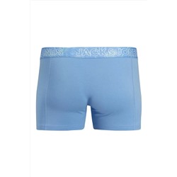 Jack & Jones Erkek Turuncu Jacpete Solid Trunks 3 Pack Boxer 12277585-Azureblue