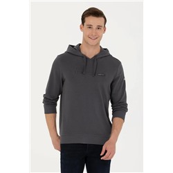 Erkek Antrasit Kapüşonlu Sweatshirt