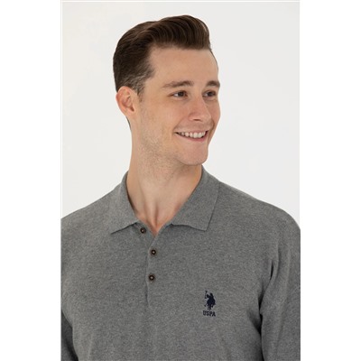 Erkek Gri Melanj Basic Kazak