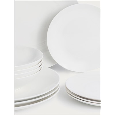 Сервиз обеденный, 4 перс, 12 пр, фарфор P, белый, White Basics