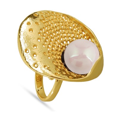 Кольцо (Майорка 14мм нежный персик; покрытие золото), Есть комплект