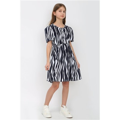 Платье Зебра короткий рукав-фонарик арт. ПЛ-374 НАТАЛИ #885612