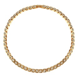 Колье Теннис (кристаллы SW шампань 4мм; покрытие золото) 36-39см, Есть комплект