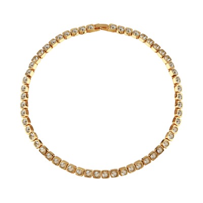 Колье Теннис (кристаллы SW шампань 4мм; покрытие золото) 36-39см, Есть комплект