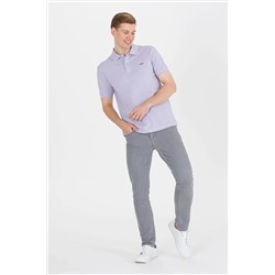 Erkek Lila Basic Polo Yaka Tişört