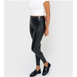 HIGH RISE FAUX LEATHER PULL ON LEGGING