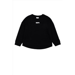 Çocuk Siyah Basic Bisiklet Yaka Sweatshirt