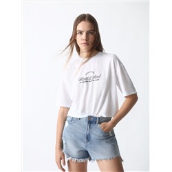 CROPPED T-SHIRT WITH PRINT