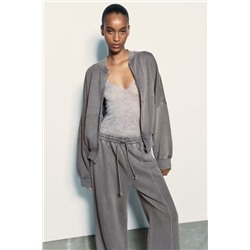 BOMBER SWEATSHIRT WITH ZIP