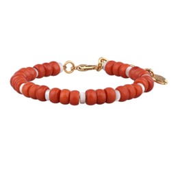 Браслет Букет (коралл, перламурт; покрытие золото) 17-21см, Есть комплект