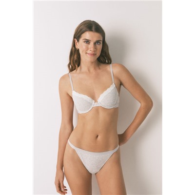 Tanga algodón rib gris