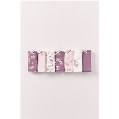 Pack 7 bragas clásicas algodón estampado Snoopy