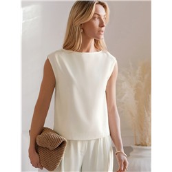 Топ c вырезом лодочка из плотного лиоцелла