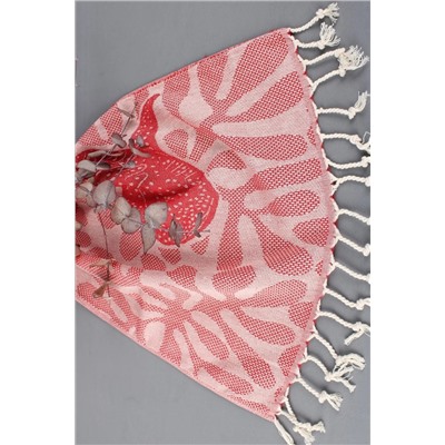 Kayra Export Peştemal Kırmızı Peşkir Küçük Boy 45x95 Cm Pamuk Peşkir Dekor Yıkama Bezi