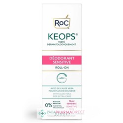 Roc Keops - Déodorant Sensitive - Aloe Vera - Peau Sensible - Roll-on - LOT 2x30 ml