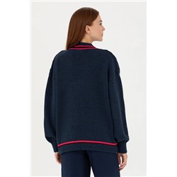 Kadın Lacivert V- Yaka Kazak