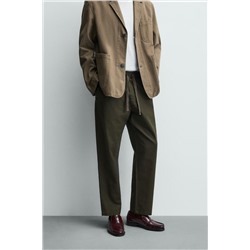 RELAXED FIT COTTON-LINEN TROUSERS