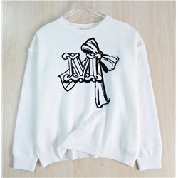 Женский  мягкий жаккардовый свитер с флокированным узором  МАКС МАР*А