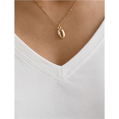 Базовая футболка из премиального хлопка с V образным вырезом