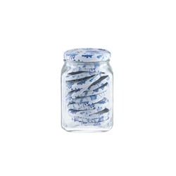Rêve Bleu Fleur Kare Cam Kavanoz - 1600 ml