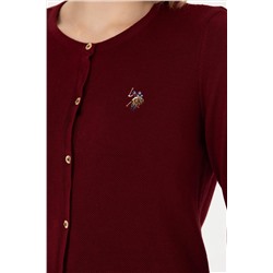 Kadın Bordo Basic Triko Hırka