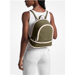 Michael Kors Outlet Rhea Medium Suede and Faux Shearling Backpack